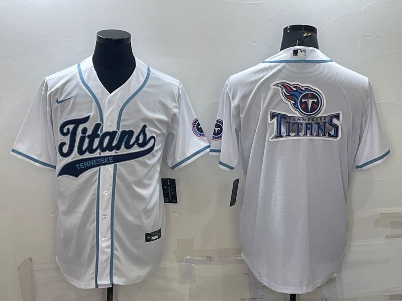 Men Tennessee Titans Blank White 2022 Nike Co branded NFL Jersey
